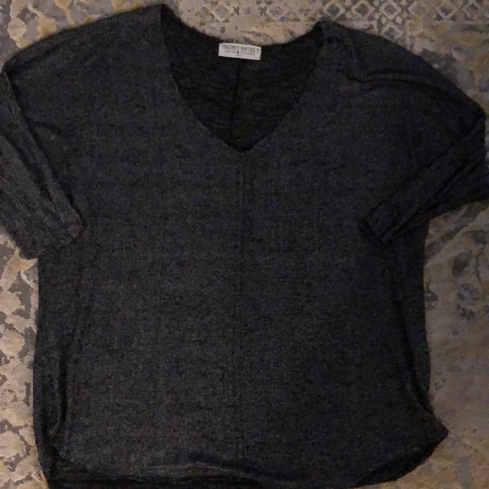 Feathered Grey 3/4 length shirt